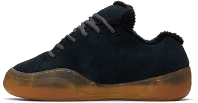Erl 'vamp Skate' Black Low Top Sneakers With Contrasting Sole In Black