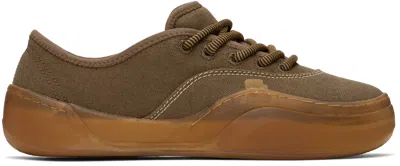 Erl Canvas Low-top Sneakers In Brown 2