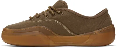 Erl Canvas Low-top Sneakers In Brown 2