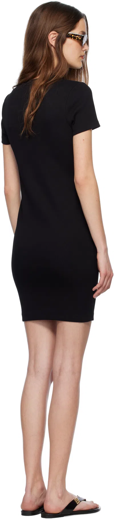 Givenchy Fitted Ribbed Cotton Mini Dress In Black