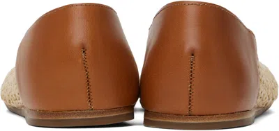 Ancient Greek Sandals Raffia Leather-trim Aeropi Ballet Flats In Sand