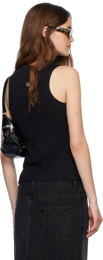 Givenchy Black Slim Fit Laces Detail 4g Tank Top In 001-black
