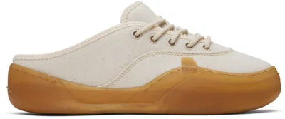 Erl 'low Skate Mule' White Low Top Sneakers With Contrasting Sole In White