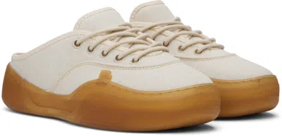 Erl 'low Skate Mule' White Low Top Sneakers With Contrasting Sole In White