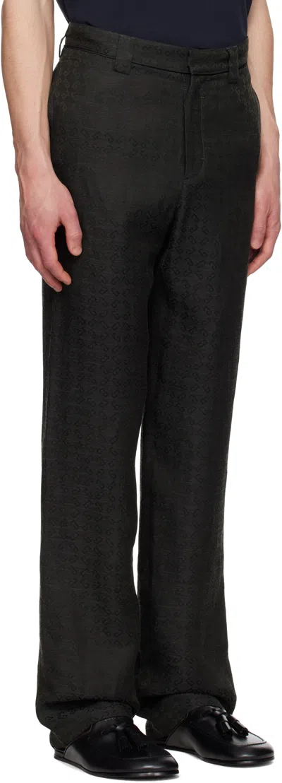 Givenchy Gray Monogram 72 Chino Matching Evening Trousers In 021-dark Grey