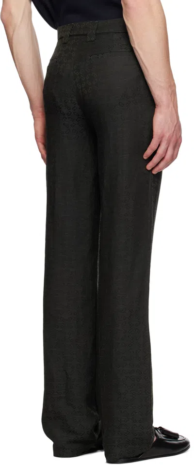 Givenchy Gray Monogram 72 Chino Matching Evening Trousers In 021-dark Grey