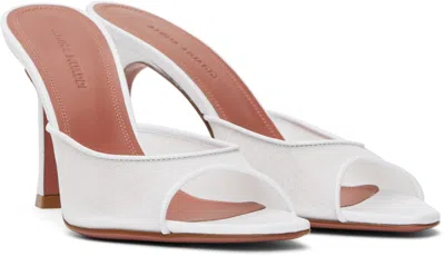 Amina Muaddi White Alexa Mesh Slipper 95 Heeled Sandals In Mesh White