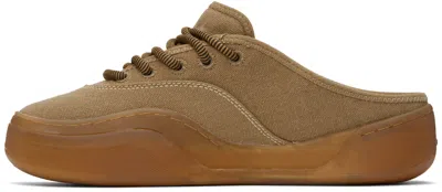 Erl Beige Camino Mule Sneakers In Brown