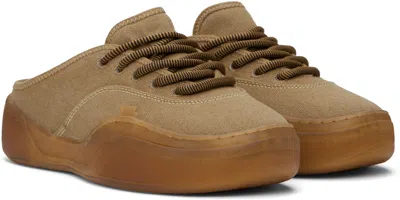 Erl Beige Camino Mule Sneakers In Brown