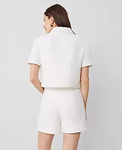 Ann Taylor Petite Tailored Tweed Jacket In White