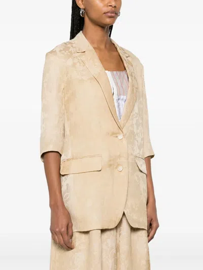 Uma Wang Long-sleeved Suit Jacket In Neutrals