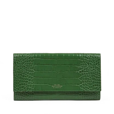 Smythson Marshall Travel Wallet In Mara In Clover