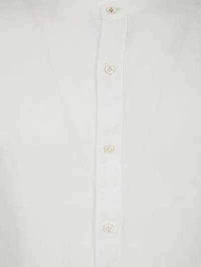 Tintoria Mattei Guru High Neck Linen Shirt In White