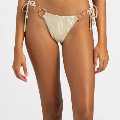 Beach Bunny Swimwear Audrey Tango Bikini Bottom In Gold