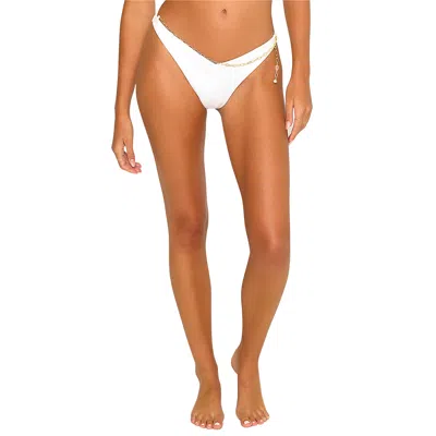 Beach Bunny Swimwear Serena Tango Brazilian Bottom In White