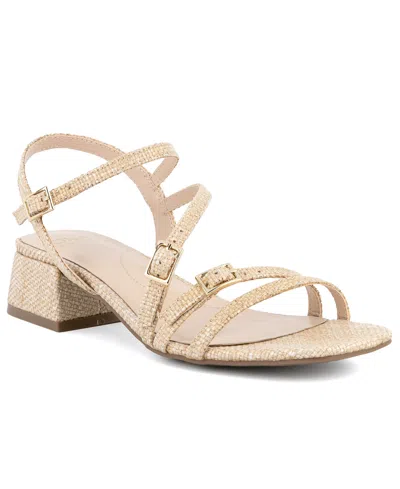 Jones New York Women's Unasyn Block Heel Strappy Dress Sandals In Natural Raffia