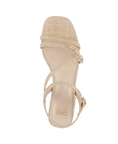 Jones New York Women's Unasyn Block Heel Strappy Dress Sandals In Natural Raffia