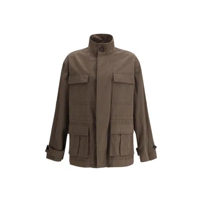 Ferragamo Cotton Jacket In Brown