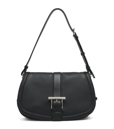 Alexander Mcqueen Large Mcqueen Satchel Bag With T Buckle In Black