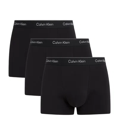 Calvin Klein Icon Low-rise Stretch-cotton Trunks In Black