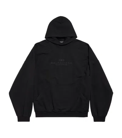 Balenciaga Men's Bb Embroidery Large Fit Hoodie In Black