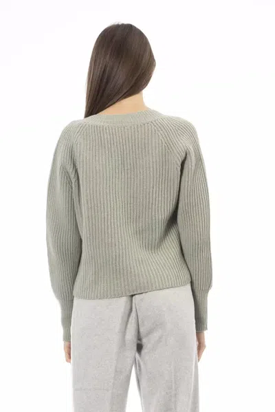 Alpha Studio Green Wool Sweater In Green