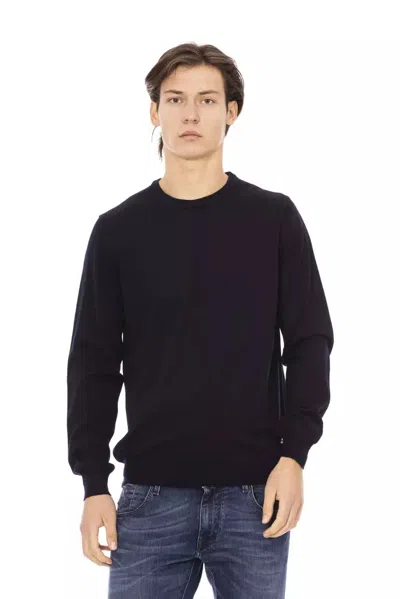 Baldinini Trend Black Fabric Men Sweater In Blue