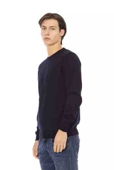Baldinini Trend Black Fabric Men Sweater In Blue