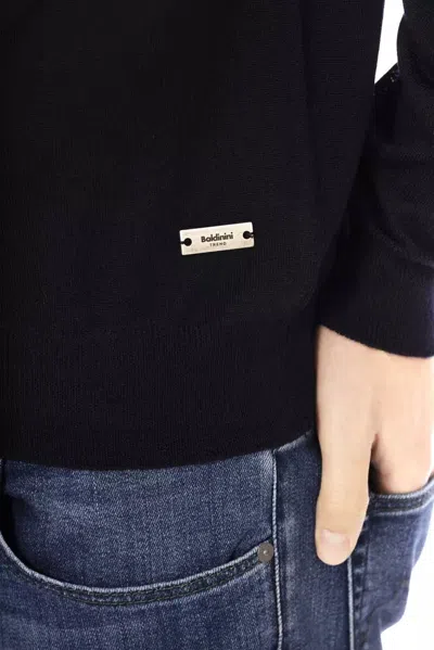 Baldinini Trend Black Fabric Men Sweater In Blue