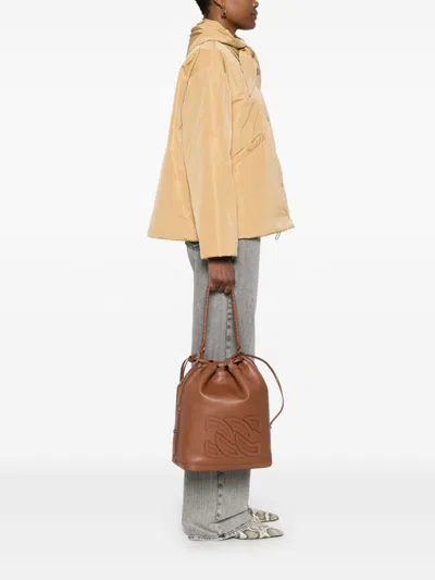 Casadei Voyage Leather Bucket Bag In Leather Brown