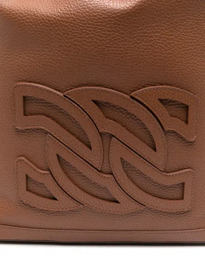 Casadei Voyage Leather Bucket Bag In Leather Brown