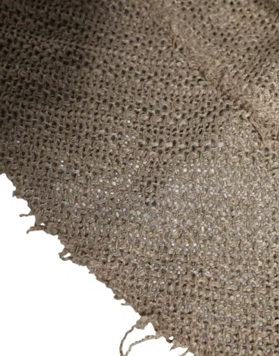 Dolce & Gabbana Beige Linen Wide Brim Bucket Hat In Beige