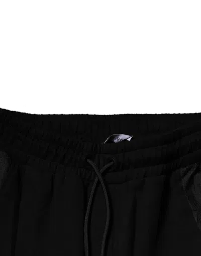 Dolce & Gabbana Black Leopard Slim Fit Jogger Men's Pants In Black