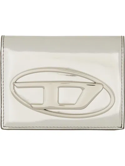 Diesel Trifold Wallet In Silver