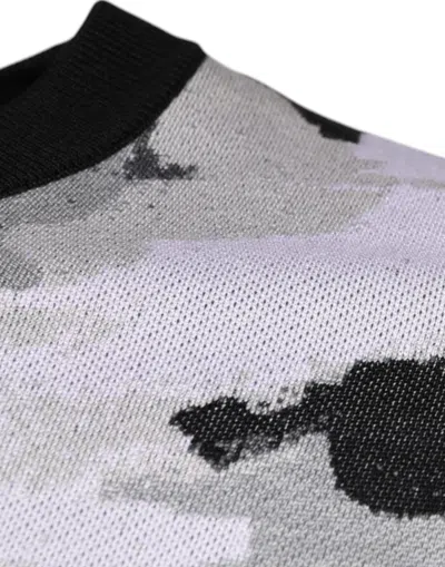 Dolce & Gabbana Multicolor Camouflage Crew Neck Men Pullover Sweater In Multicolor