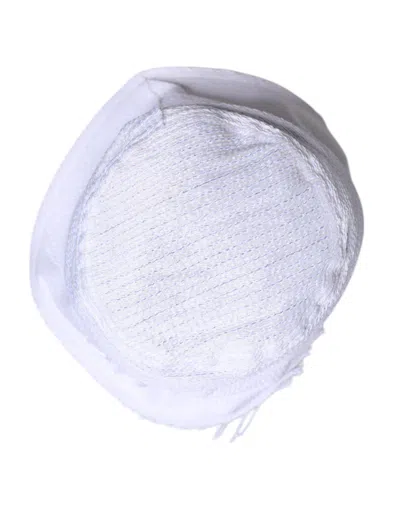 Dolce & Gabbana White Polyester Wide Brim Bucket Hat In White