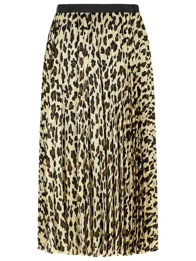 Shop Sacai Beige Polyester Skirt