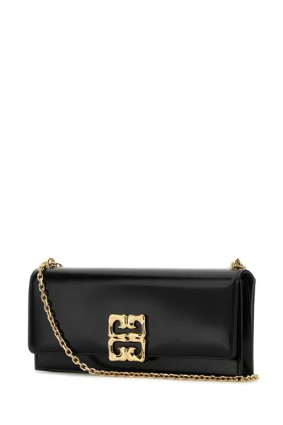 Givenchy Black Leather 4 G Liquid Shoulder Bag In Black