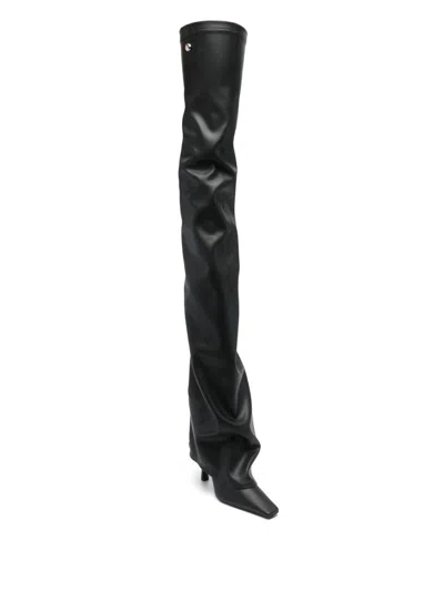 Attico 95mm "robin Otk" Thigh-length Boots In Black