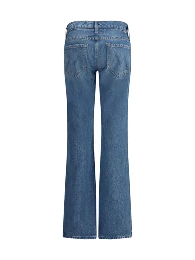 Mother The Mid Rise Maven Sneak Jeans In Washed Blue In Blue