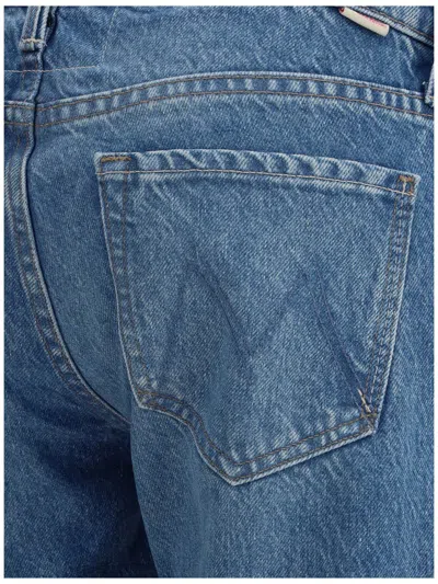 Mother The Mid Rise Maven Sneak Jeans In Washed Blue In Blue