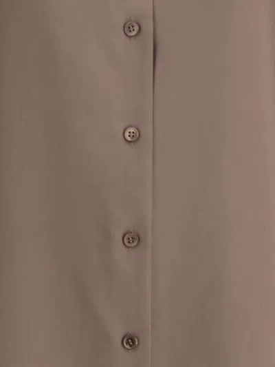 Rohe Long Silk Shirt In Brown