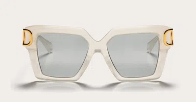 Valentino Transparent I Squared Frame Sunglasses In Beige
