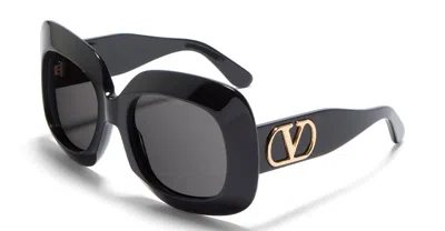 Valentino Vls-180a - Black / V-light Gold Sunglasses In Black