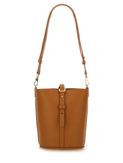 Patou Small Jp Bucket Bag In Brown
