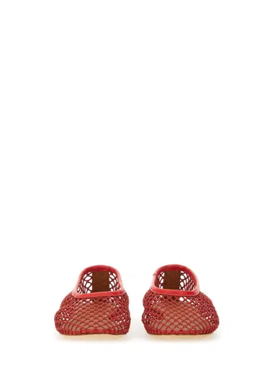 Staud Alba Ballet Flats Red Netting In Red