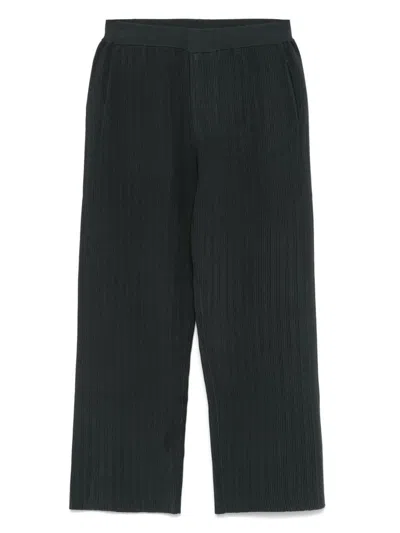Ea7 Emporio Armani Ribbed Trousers In Grey