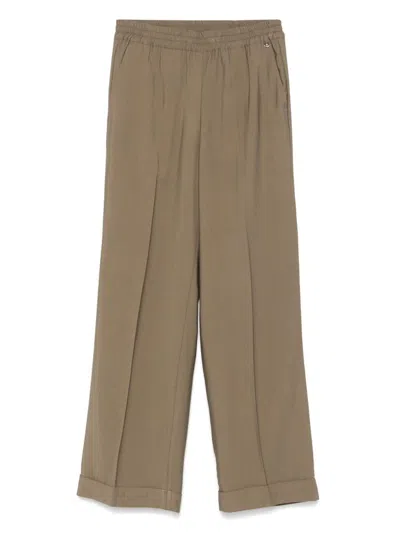 Liu •jo Pantalone Ampio In Tessuto Fluido Con Elastico In Vita In Green