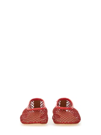 Staud Alba Ballet Flats Red Netting In Red