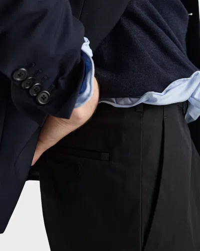 Prada Stretch Poplin Pants In Black